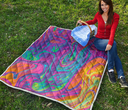 Psychedelic Liquid Print Quilt