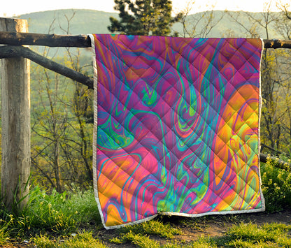 Psychedelic Liquid Print Quilt