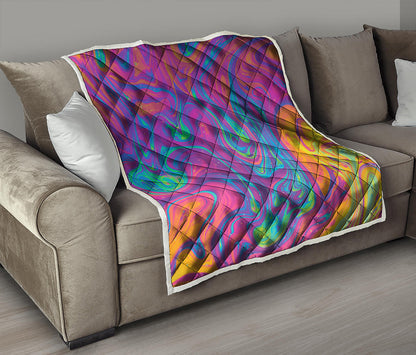 Psychedelic Liquid Print Quilt