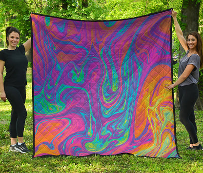 Psychedelic Liquid Print Quilt