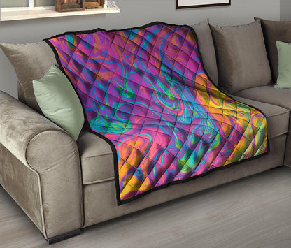 Psychedelic Liquid Print Quilt