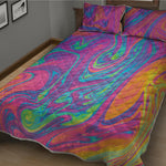 Psychedelic Liquid Print Quilt Bed Set