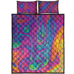 Psychedelic Liquid Print Quilt Bed Set