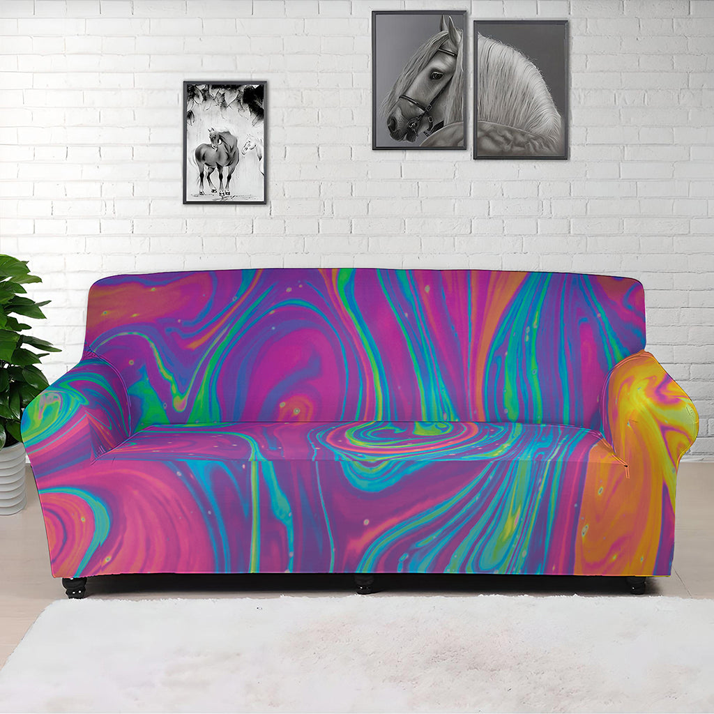 Psychedelic Liquid Print Sofa Cover