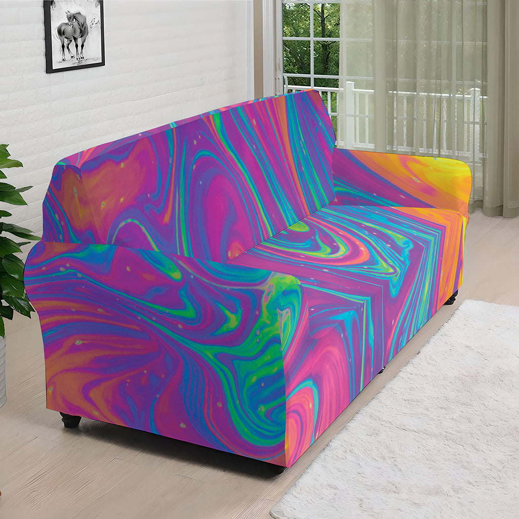 Psychedelic Liquid Print Sofa Cover