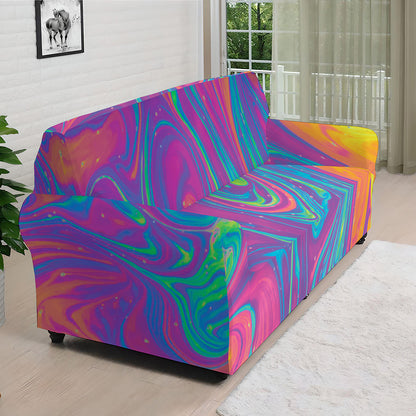 Psychedelic Liquid Print Sofa Cover