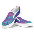 Psychedelic Liquid Print White Slip On Sneakers