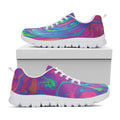 Psychedelic Liquid Print White Running Shoes