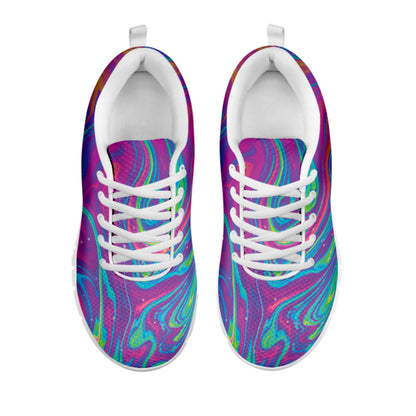 Psychedelic Liquid Print White Sneakers
