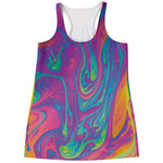 Psychedelic Liquid Print Women's Racerback Tank Top