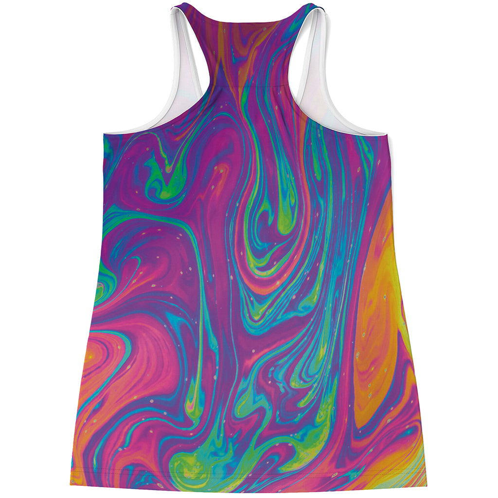 Psychedelic Liquid Print Women's Racerback Tank Top
