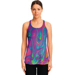 Psychedelic Liquid Print Women's Racerback Tank Top