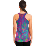 Psychedelic Liquid Print Women's Racerback Tank Top