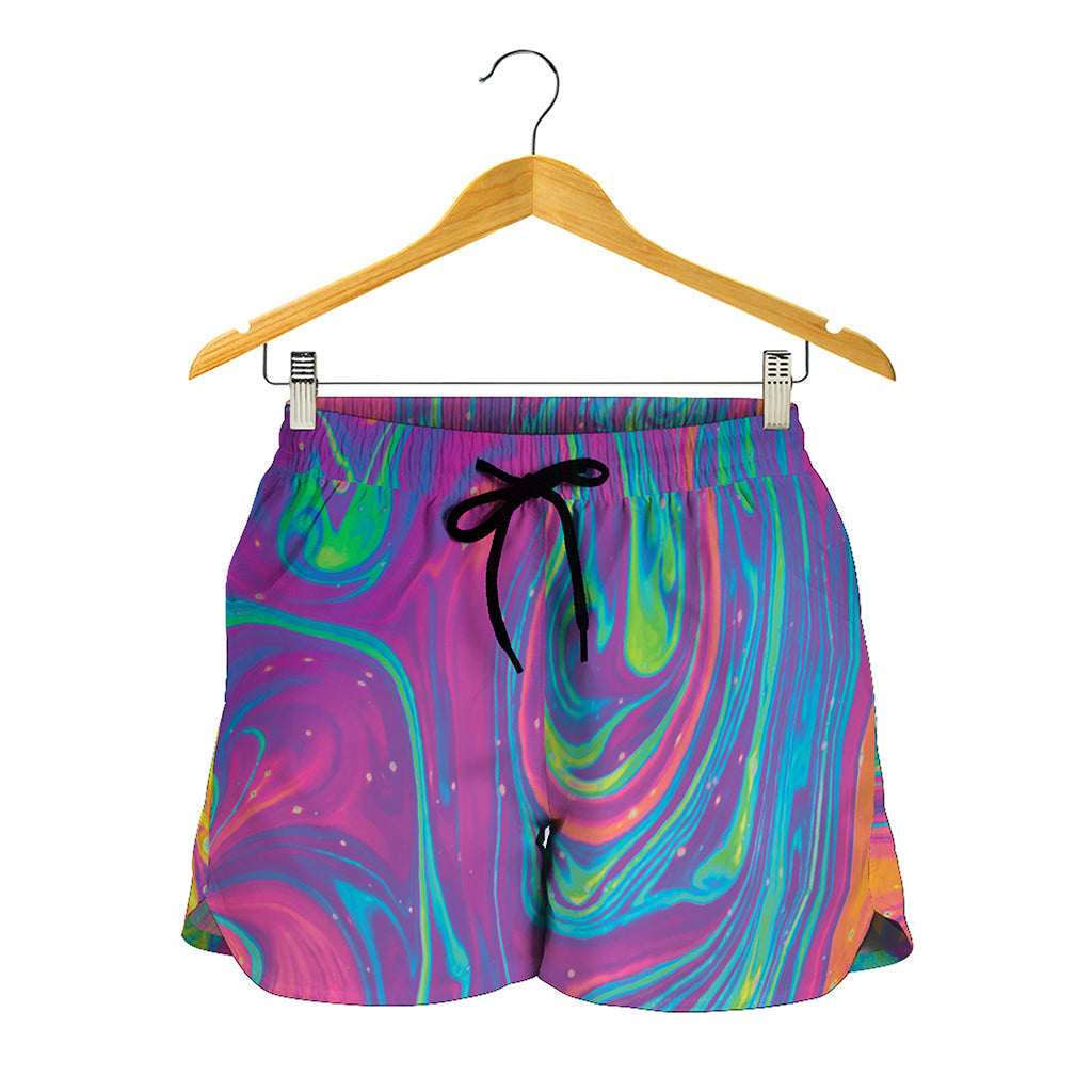 Psychedelic Liquid Print Women's Shorts