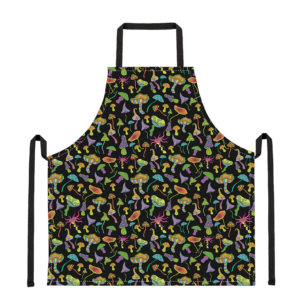Psychedelic Mushroom Pattern Print Apron