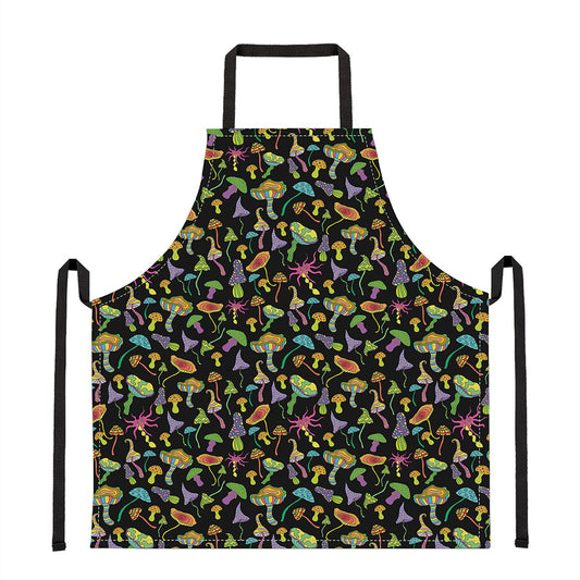 Psychedelic Mushroom Pattern Print Apron