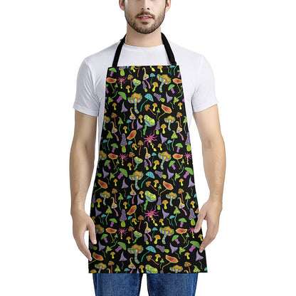 Psychedelic Mushroom Pattern Print Apron