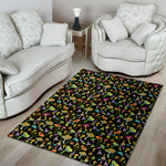 Psychedelic Mushroom Pattern Print Area Rug