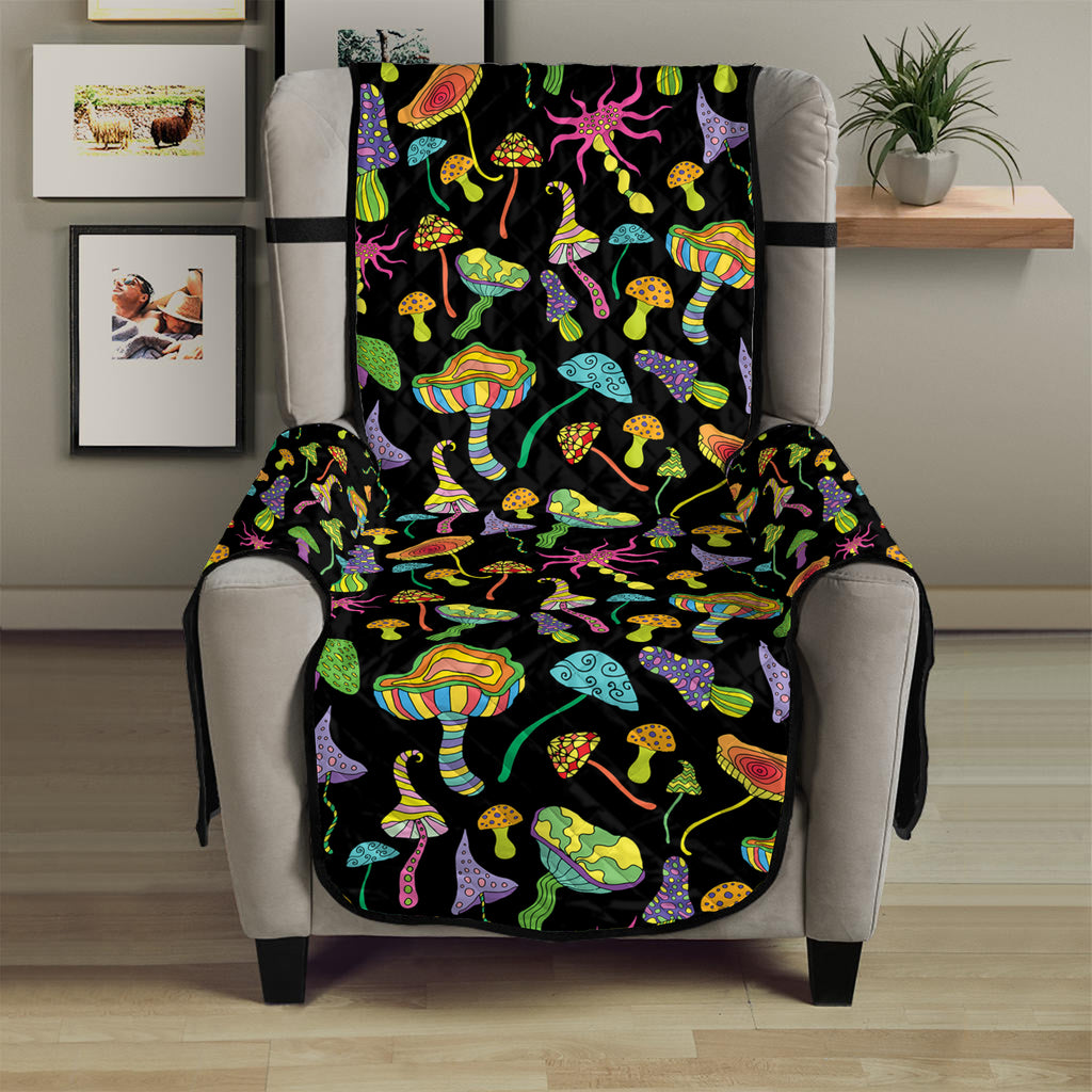 Psychedelic Mushroom Pattern Print Armchair Protector