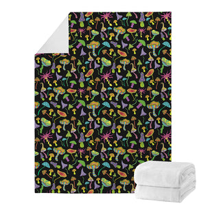 Psychedelic Mushroom Pattern Print Blanket