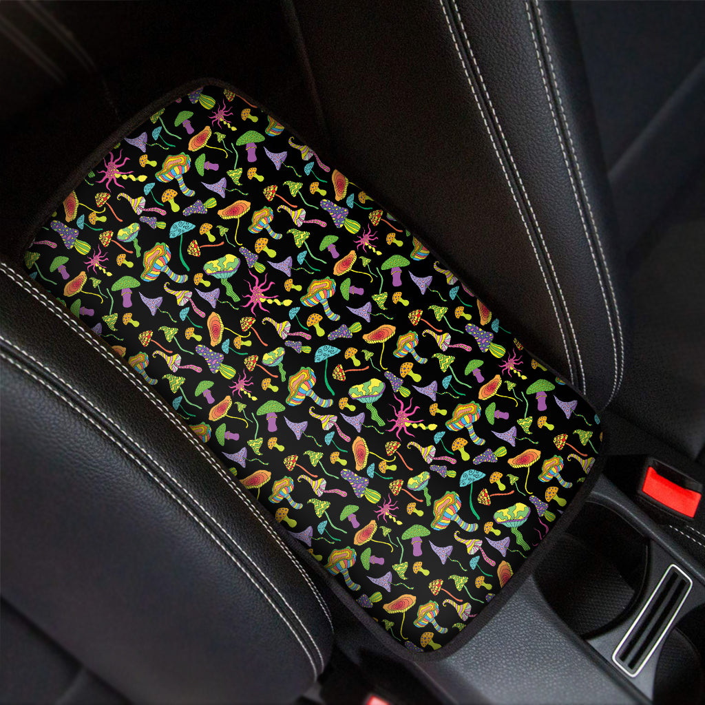 Psychedelic Mushroom Pattern Print Car Center Console Cover