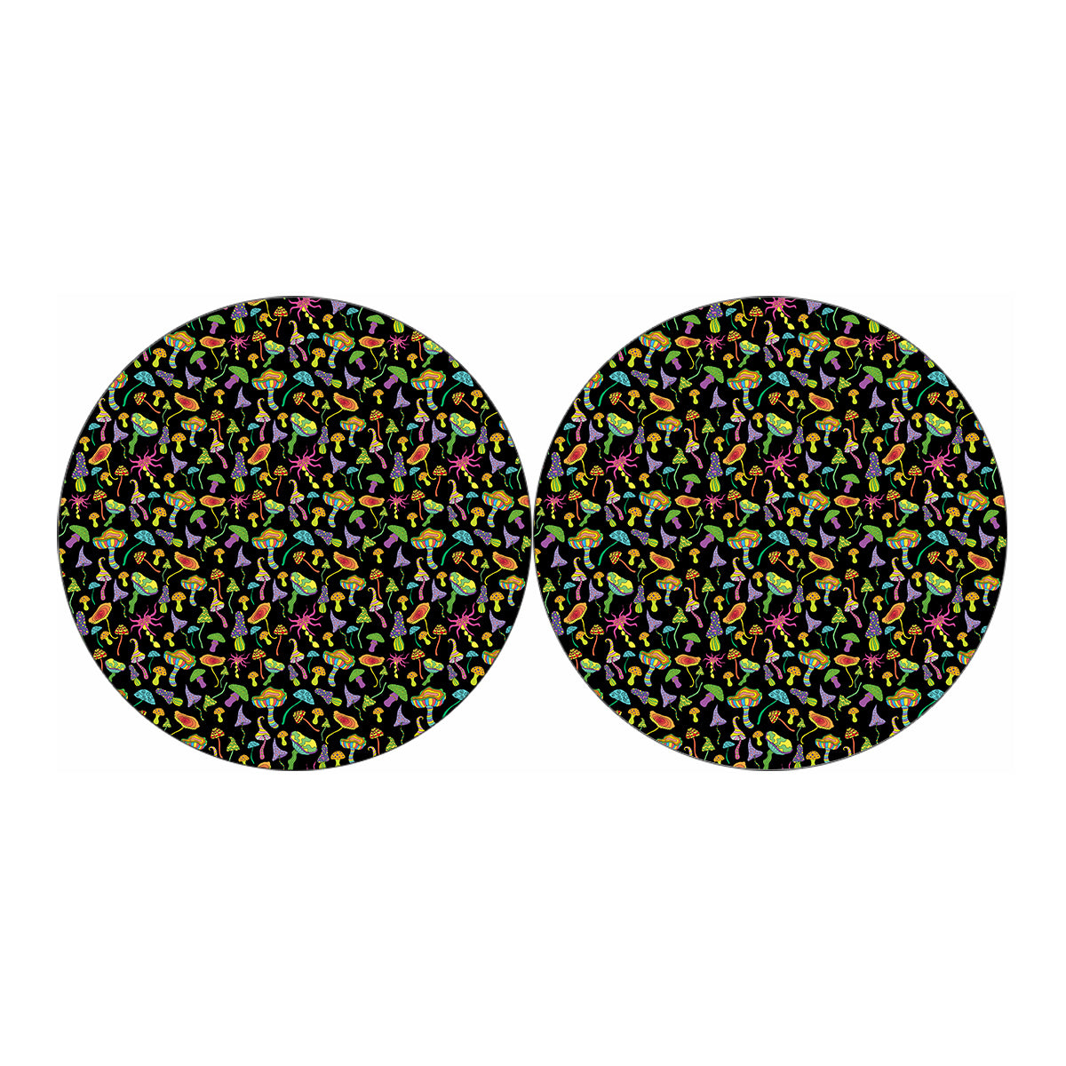 Psychedelic Mushroom Pattern Print Car Coasters