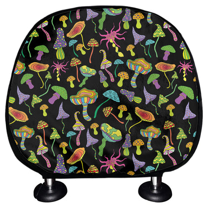 Psychedelic Mushroom Pattern Print Car Headrest Covers