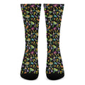 Psychedelic Mushroom Pattern Print Crew Socks