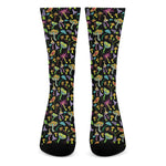 Psychedelic Mushroom Pattern Print Crew Socks