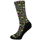 Psychedelic Mushroom Pattern Print Crew Socks