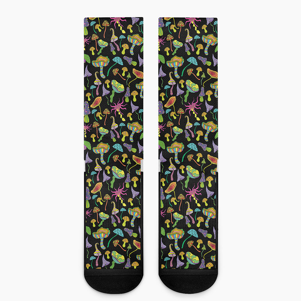 Psychedelic Mushroom Pattern Print Crew Socks