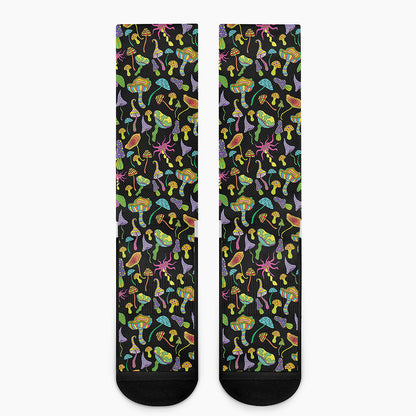 Psychedelic Mushroom Pattern Print Crew Socks