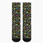 Psychedelic Mushroom Pattern Print Crew Socks