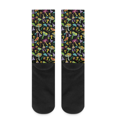 Psychedelic Mushroom Pattern Print Crew Socks