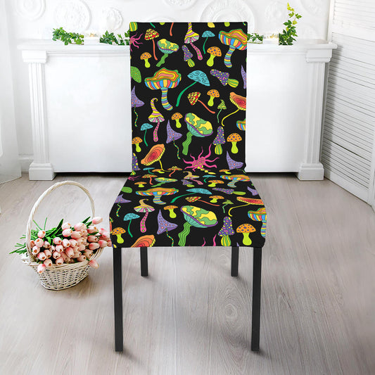 Psychedelic Mushroom Pattern Print Dining Chair Slipcover