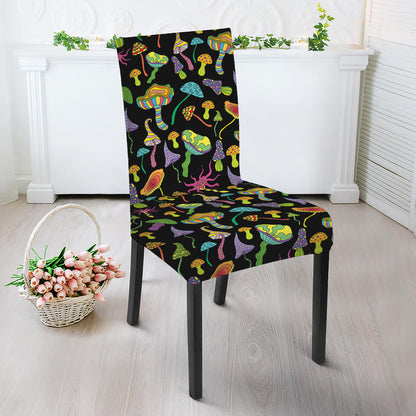 Psychedelic Mushroom Pattern Print Dining Chair Slipcover