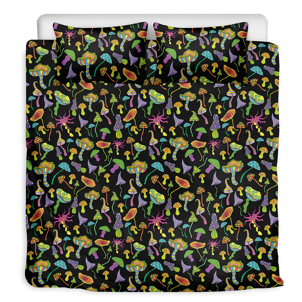 Psychedelic Mushroom Pattern Print Duvet Cover Bedding Set