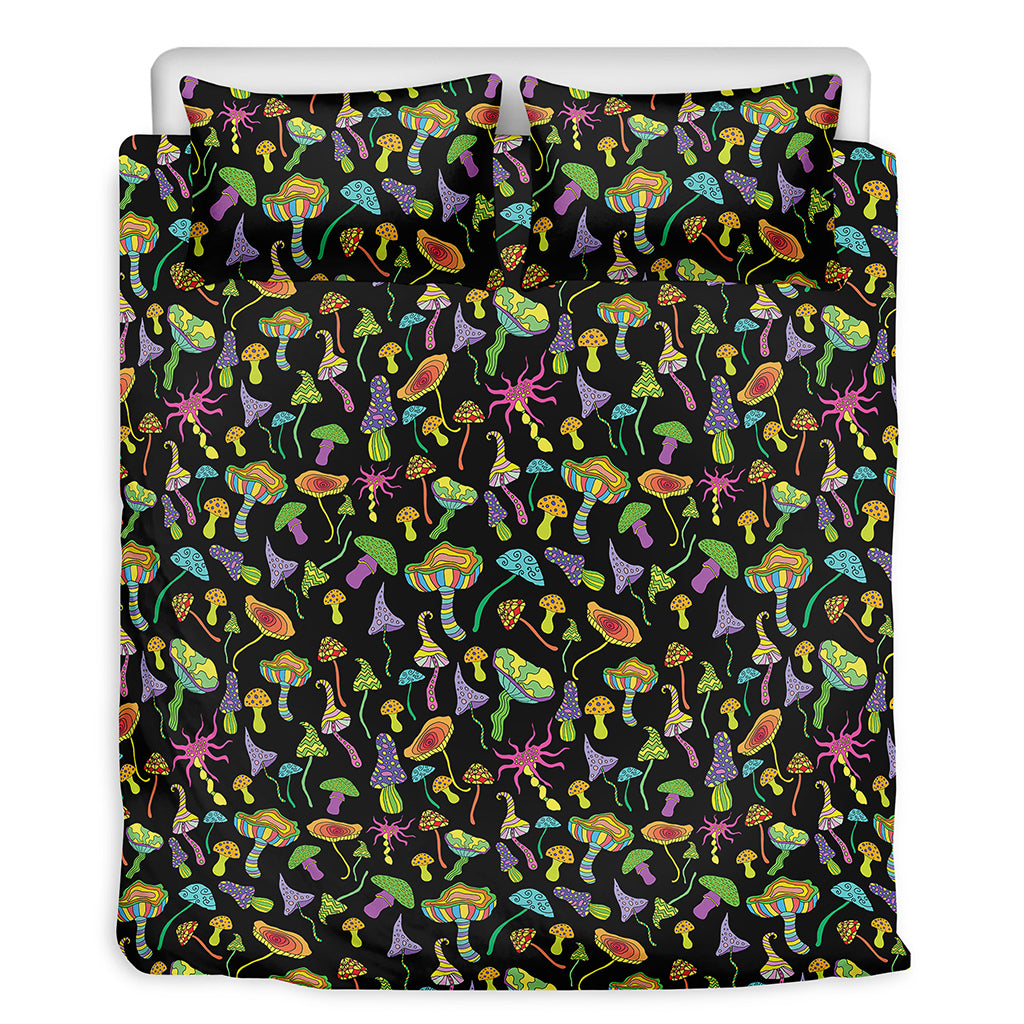 Psychedelic Mushroom Pattern Print Duvet Cover Bedding Set