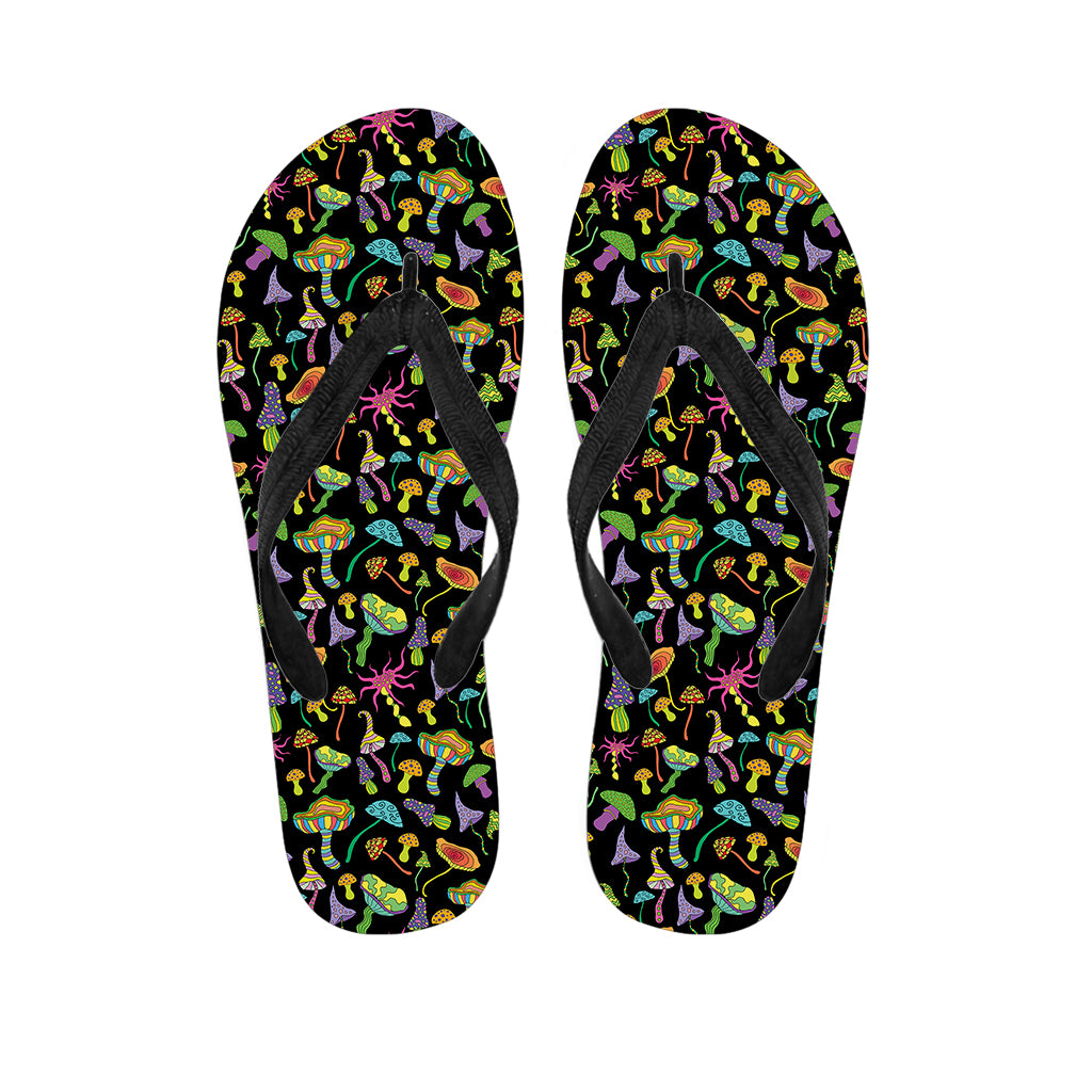 Psychedelic Mushroom Pattern Print Flip Flops