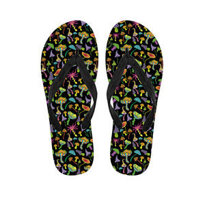 Psychedelic Mushroom Pattern Print Flip Flops