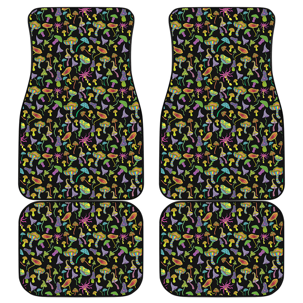 Psychedelic Mushroom Pattern Print Front and Back Car Floor Mats