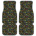 Psychedelic Mushroom Pattern Print Front and Back Car Floor Mats