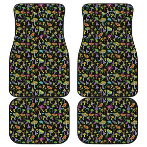 Psychedelic Mushroom Pattern Print Front and Back Car Floor Mats