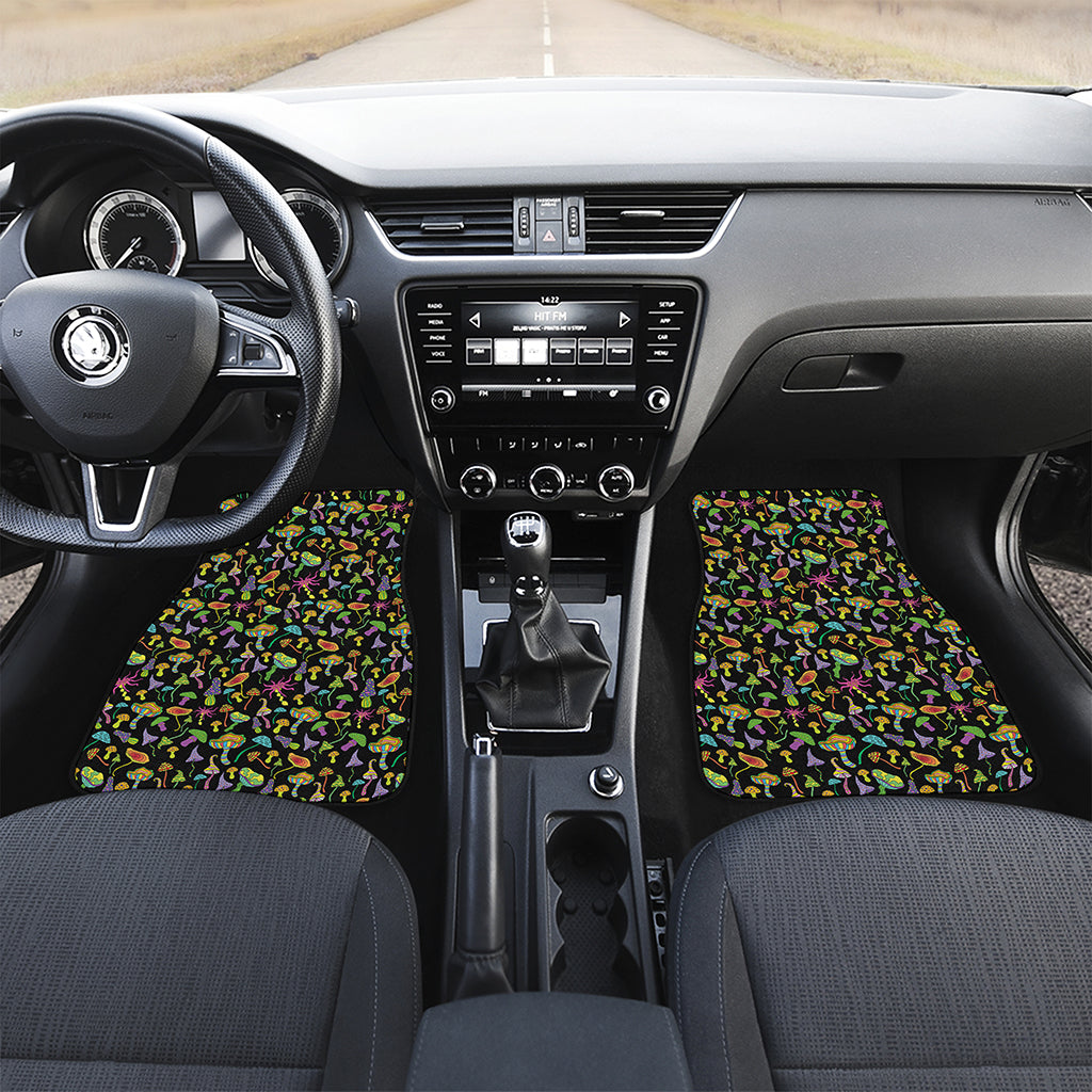 Psychedelic Mushroom Pattern Print Front Car Floor Mats