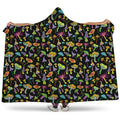Psychedelic Mushroom Pattern Print Hooded Blanket