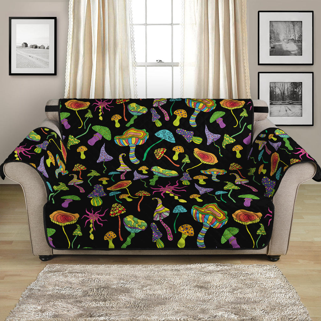 Psychedelic Mushroom Pattern Print Loveseat Protector