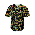 Psychedelic Mushroom Pattern Print Men's Baseball Jersey