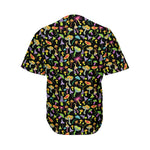 Psychedelic Mushroom Pattern Print Men's Baseball Jersey