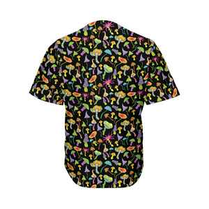 Psychedelic Mushroom Pattern Print Men's Baseball Jersey