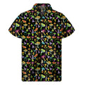 Psychedelic Mushroom Pattern Print Men's Short Sleeve Shirt